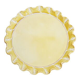 Vintage Romancing Provence New York Leaf Pie Plater 12.5" Yellow France Designs